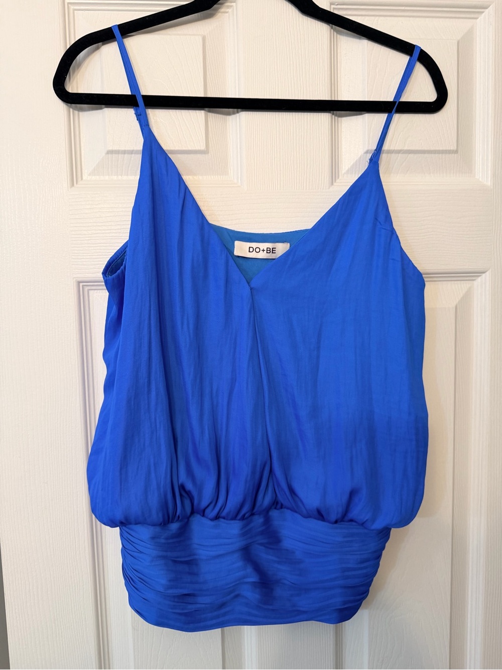 DO+BE Cobalt Blue Spaghetti Strap Blouson Camisole